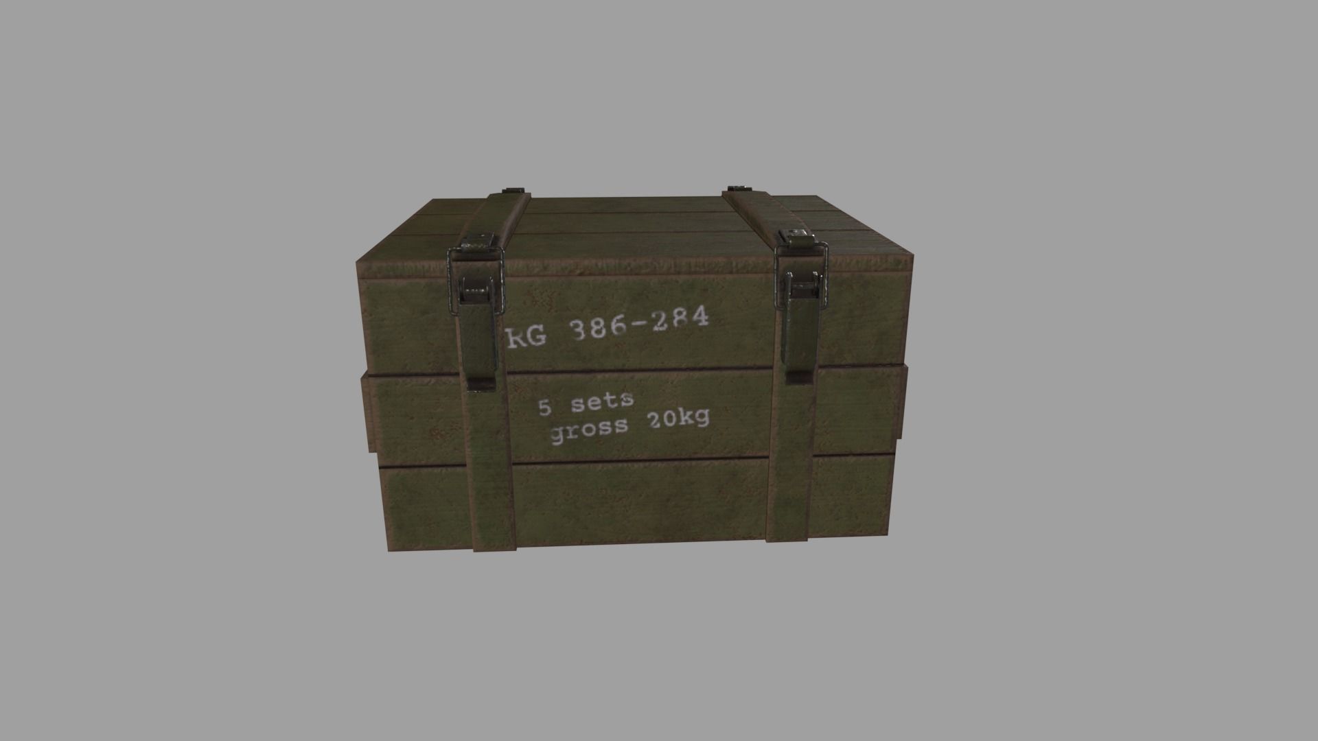 WWII Ammo Box Low-poly 3D model_9