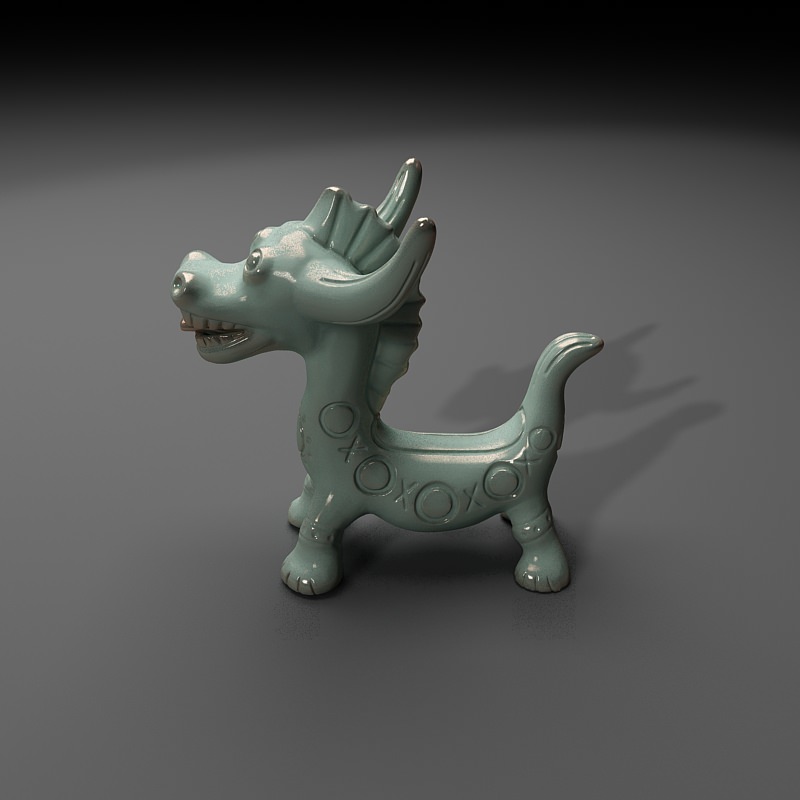 Sculpture-02 chinese dragon figurine 3D print model_1