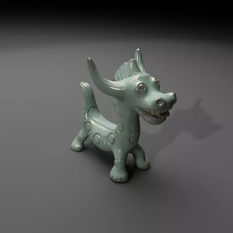 Sculpture-02 chinese dragon figurine 3D print model_0