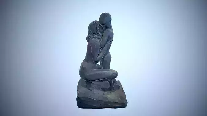 Mother and Child Gustav Vigeland Low-poly 3D model