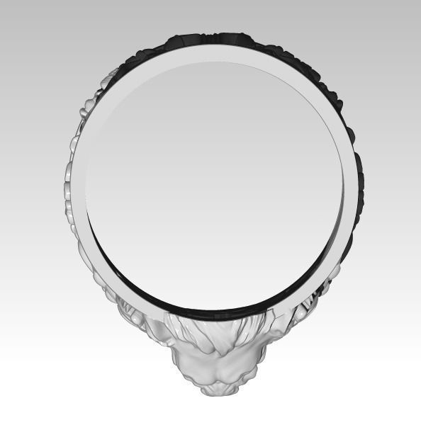 Jewelry Lion Ring Carved Pattern 3D print model_5