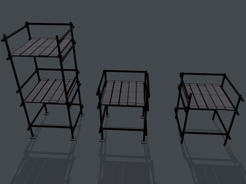 Modular Scaffolding Set Free low-poly 3D model_9