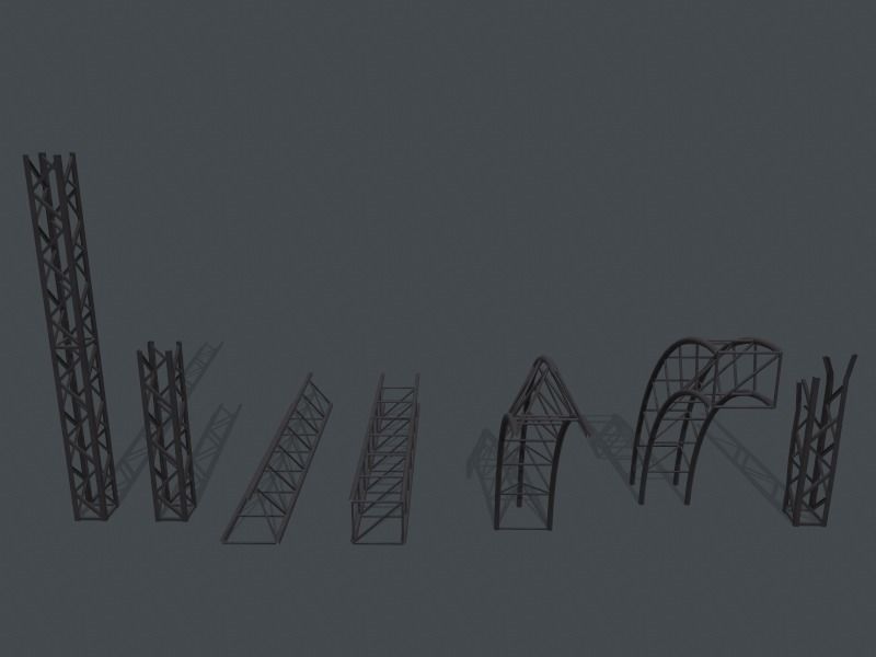 Modular Scaffolding Set Free low-poly 3D model_4