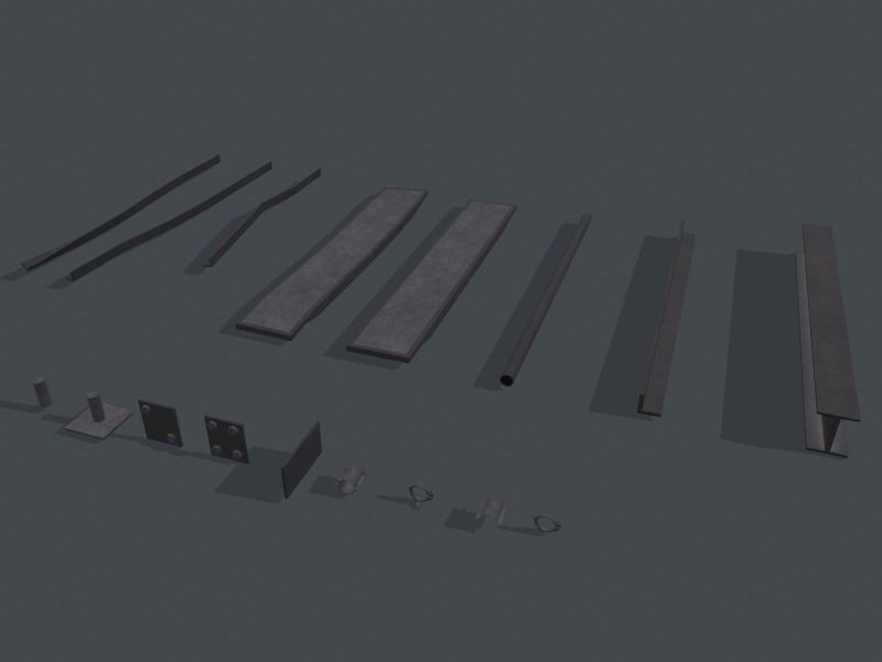Modular Scaffolding Set Free low-poly 3D model_2