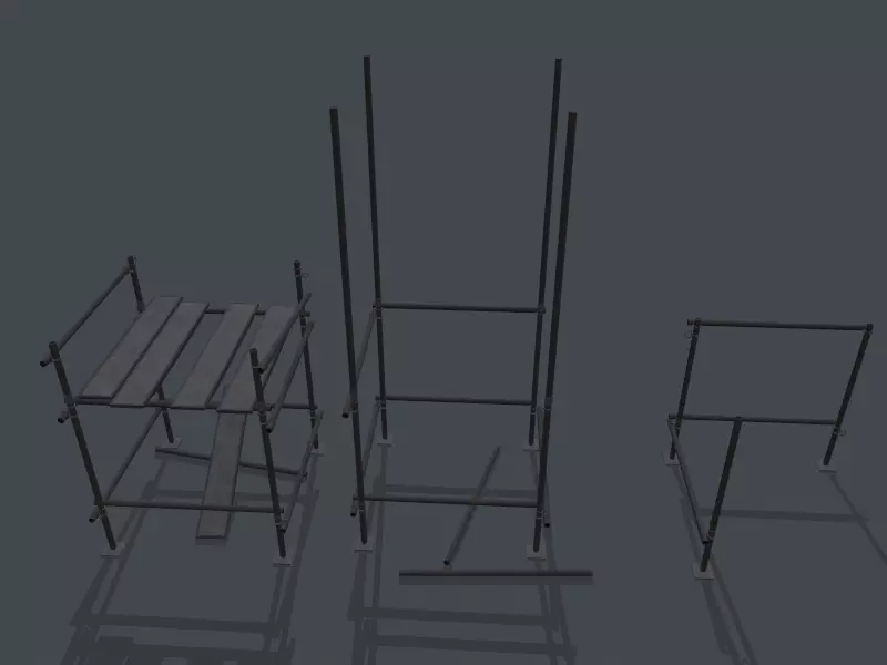 Modular Scaffolding Set Free low-poly 3D model_0