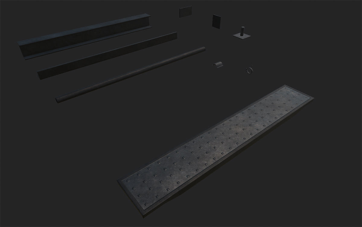 Modular Scaffolding Set Free low-poly 3D model_13