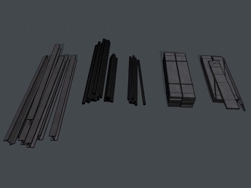 Modular Scaffolding Set Free low-poly 3D model_7