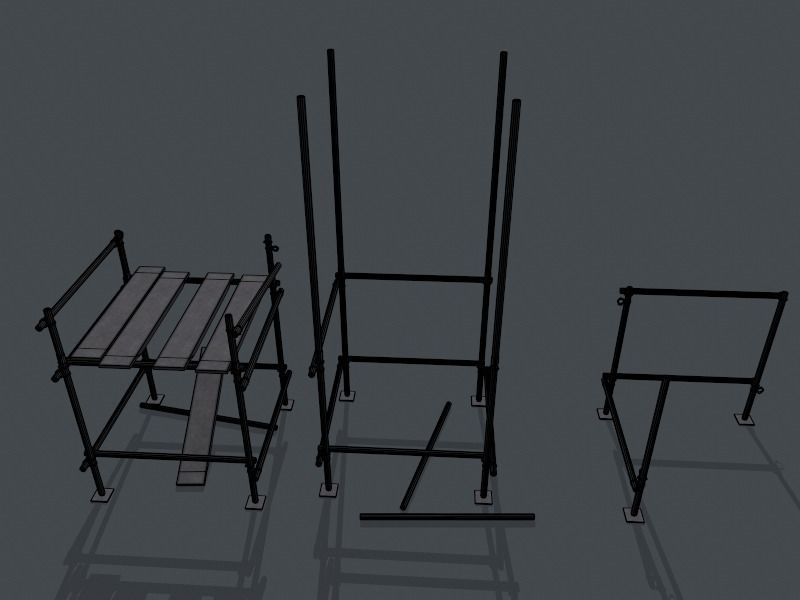 Modular Scaffolding Set Free low-poly 3D model_1