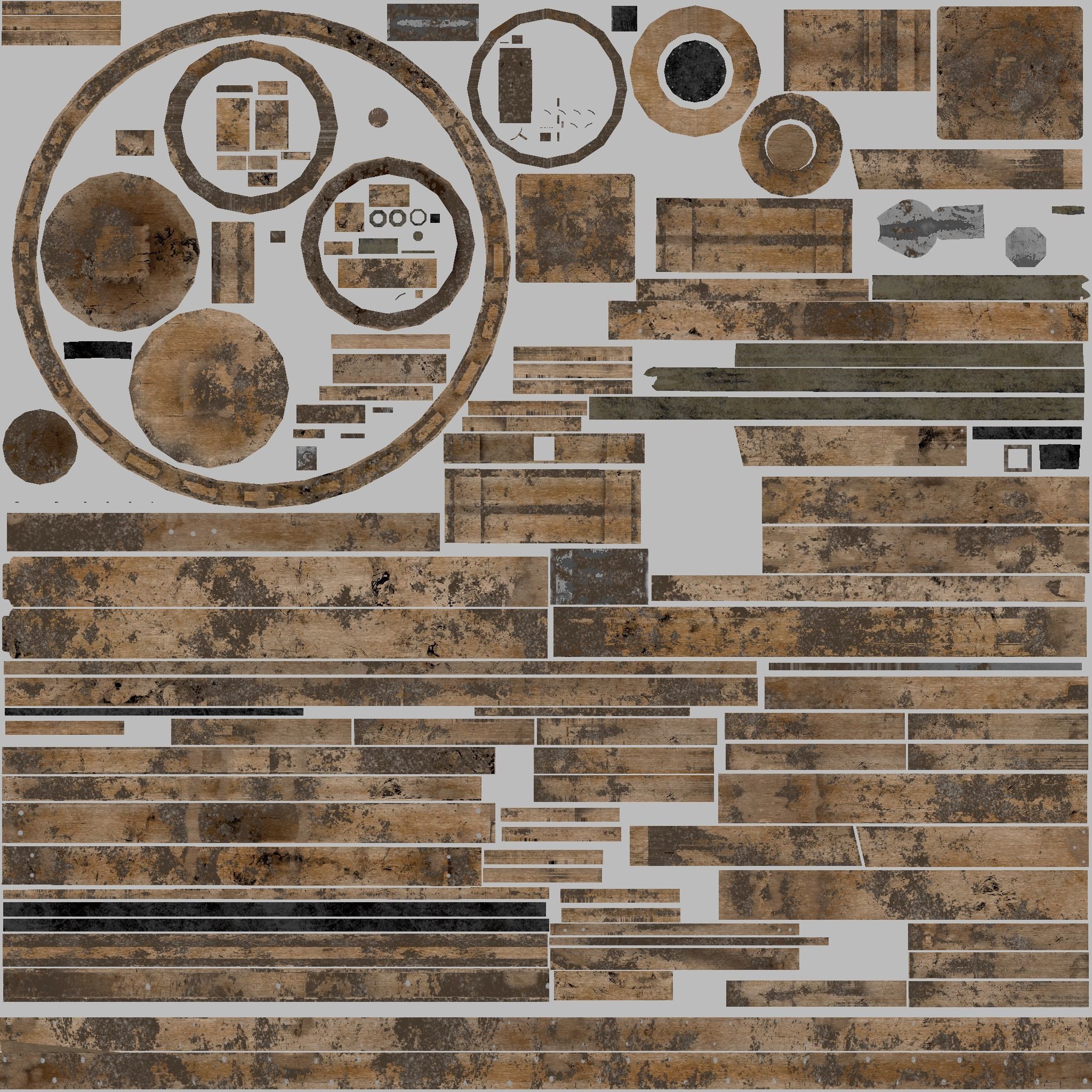 Medieval Treadwheel Crane Low-poly 3D model_8