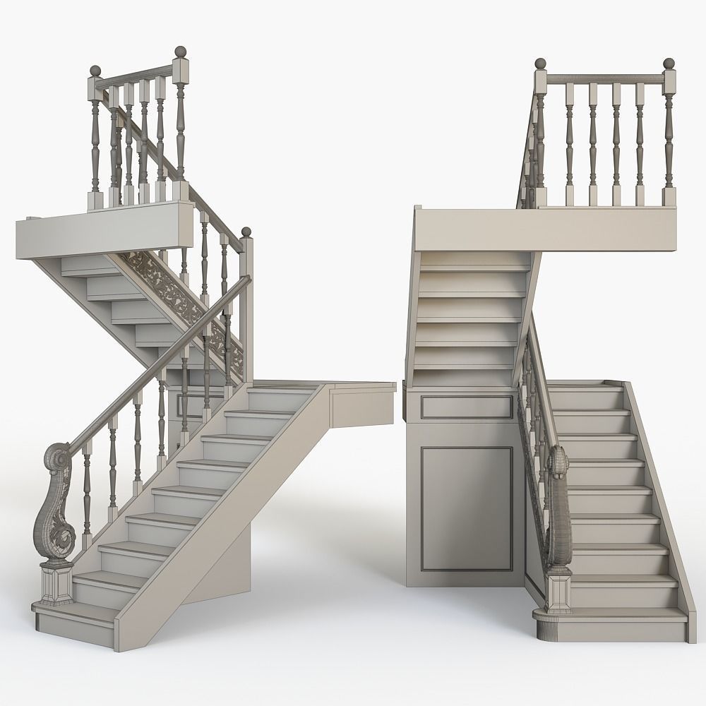 classical stairs 3D model_3