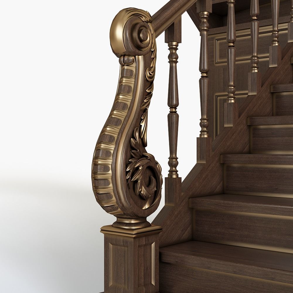 classical stairs 3D model_1