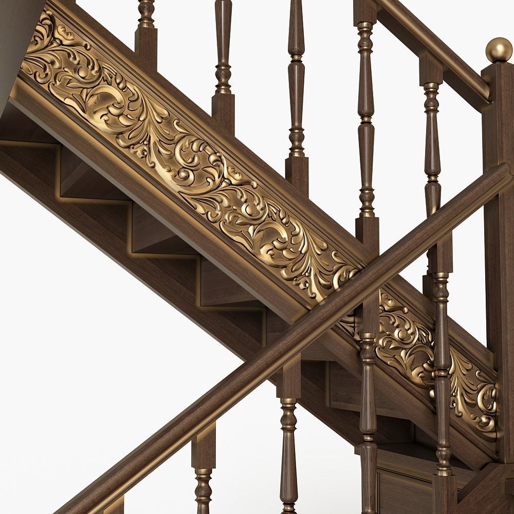 classical stairs 3D model_2