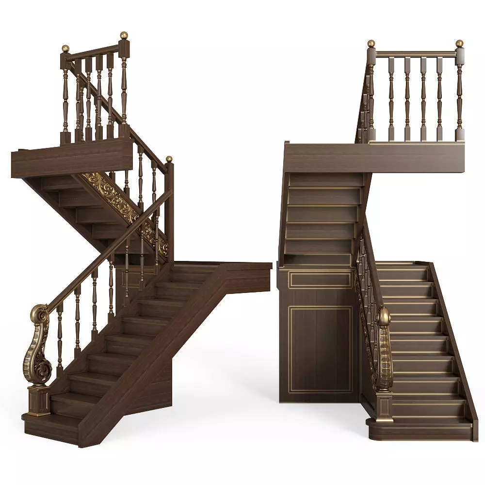 classical stairs 3D model_0