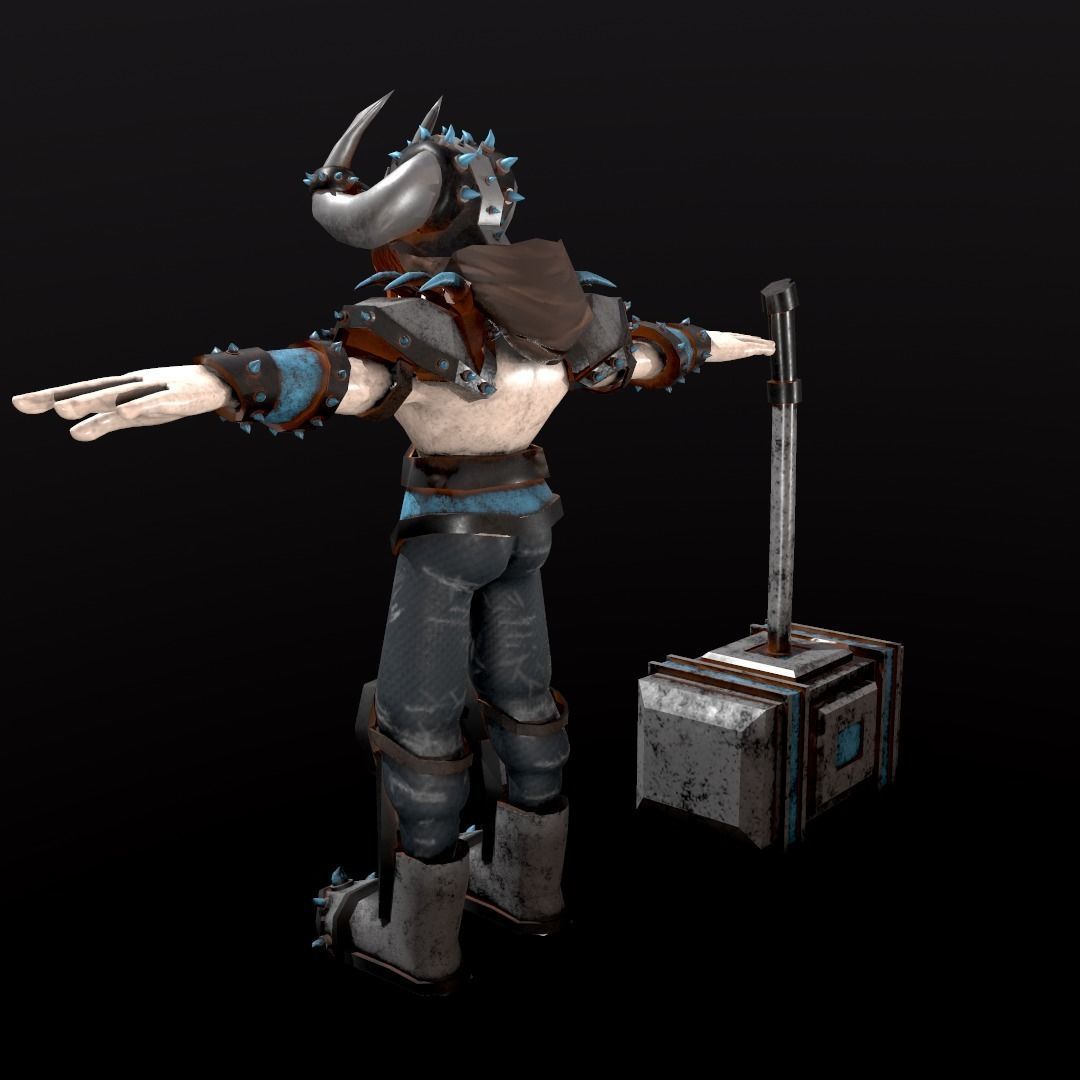 Viking Stylized Character Low-poly 3D model_2