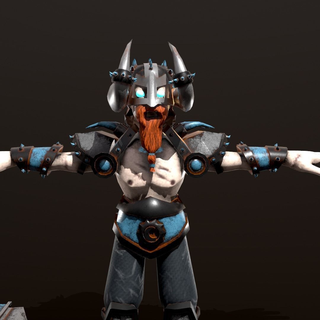 Viking Stylized Character Low-poly 3D model_5