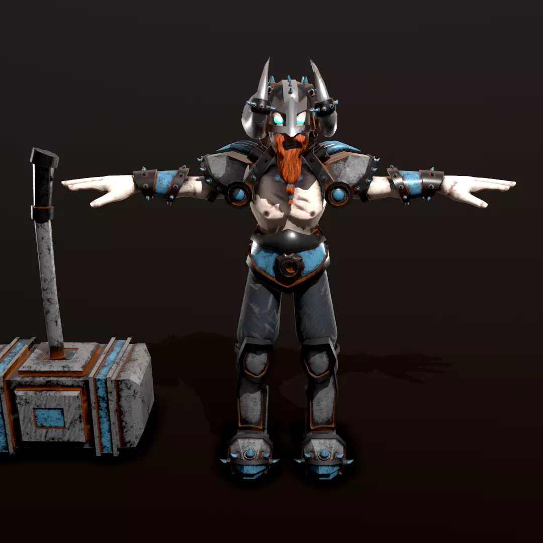 Viking Stylized Character Low-poly 3D model_0