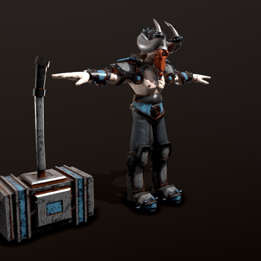 Viking Stylized Character Low-poly 3D model_3