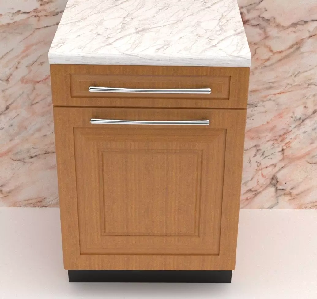 Contemporary Kitchen Unit With Marble Worktop-Single Free low-poly 3D model