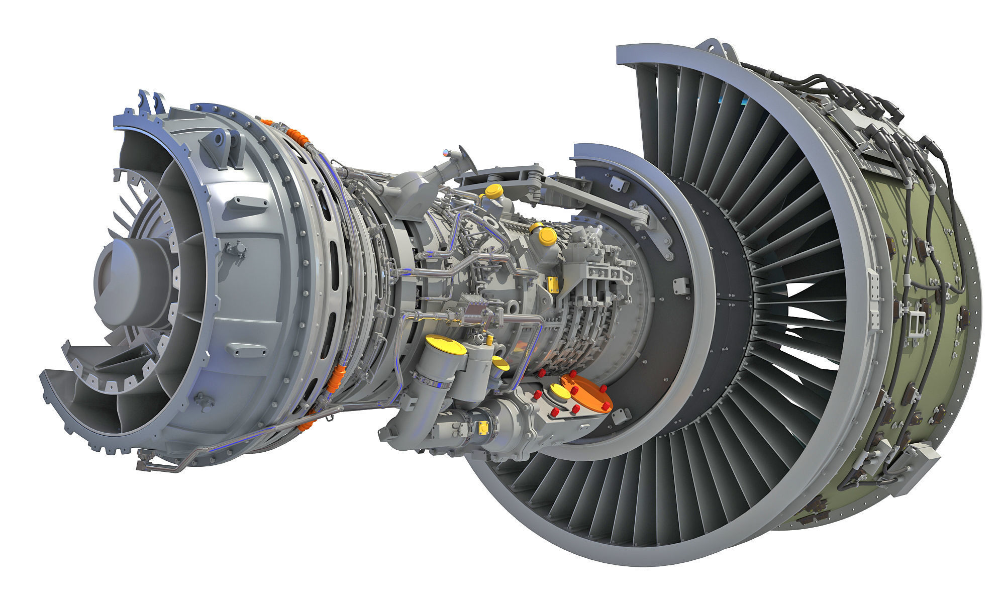 GTF Cutaway Turbofan Engine 3D model_5