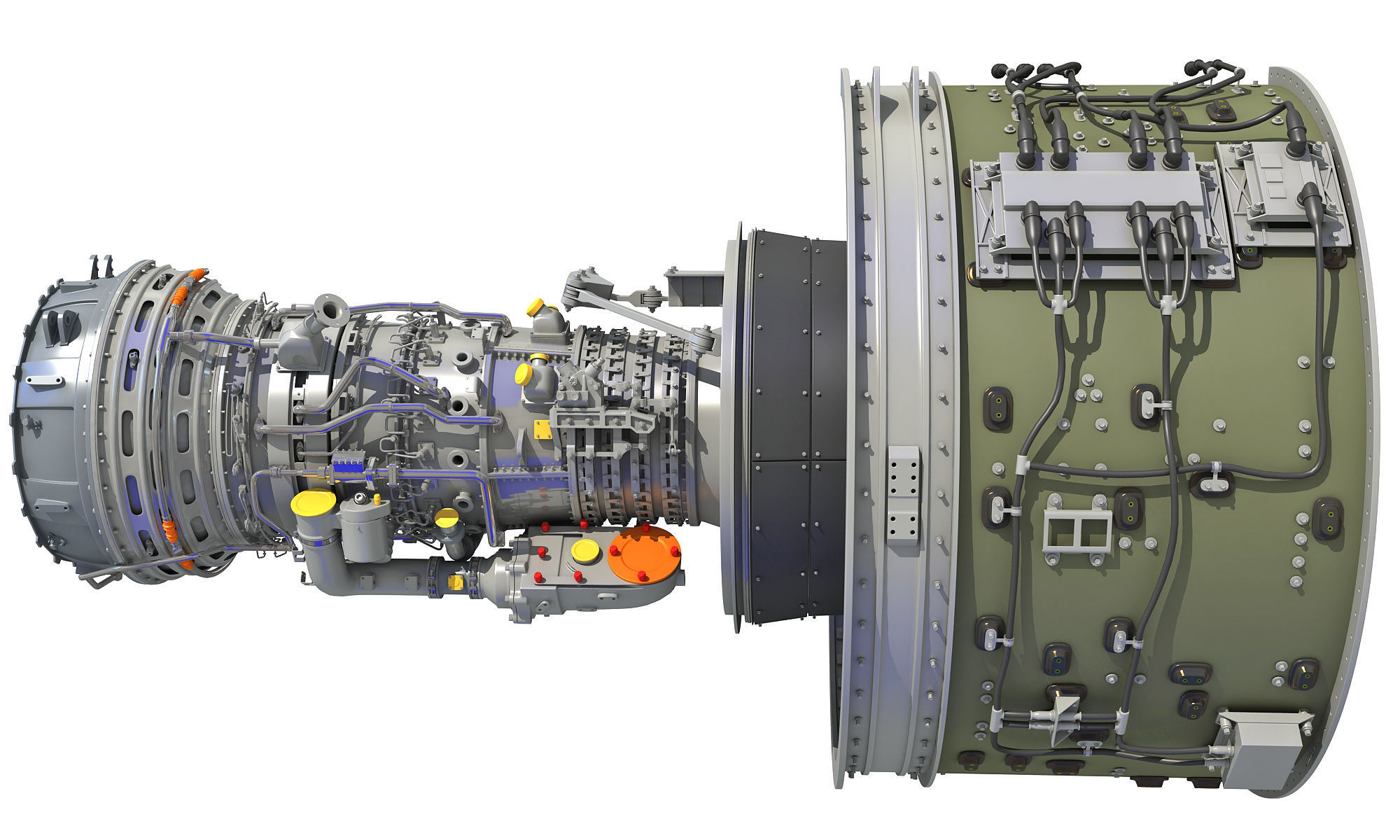 GTF Cutaway Turbofan Engine 3D model_6