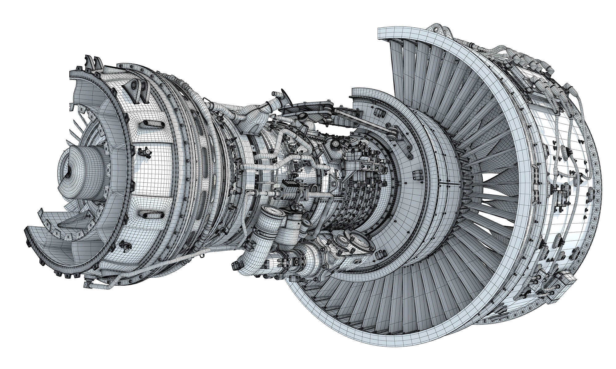 GTF Cutaway Turbofan Engine 3D model_18