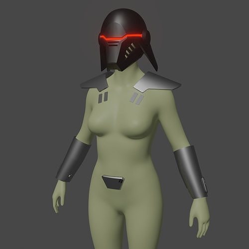 Star wars second sister Inquisitor Helmet armor - 3d model stl 3D print model