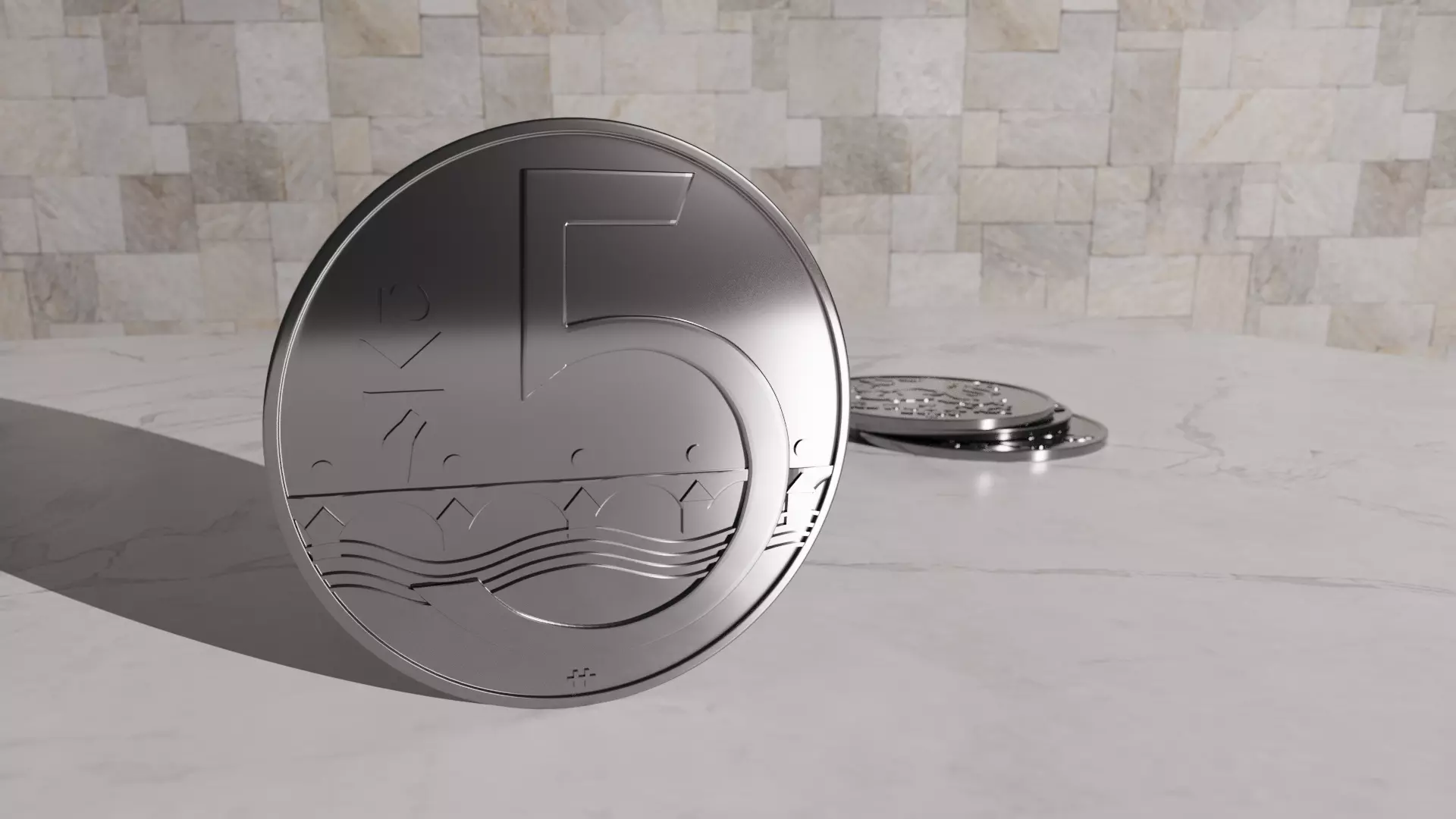 5 Czech Crown 3D model