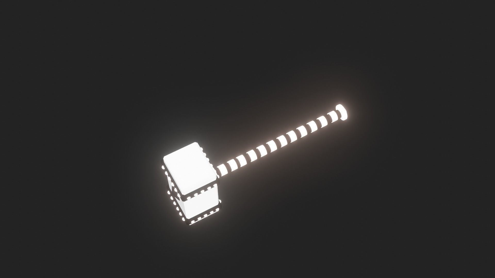  The hammer Low-poly 3D model_1