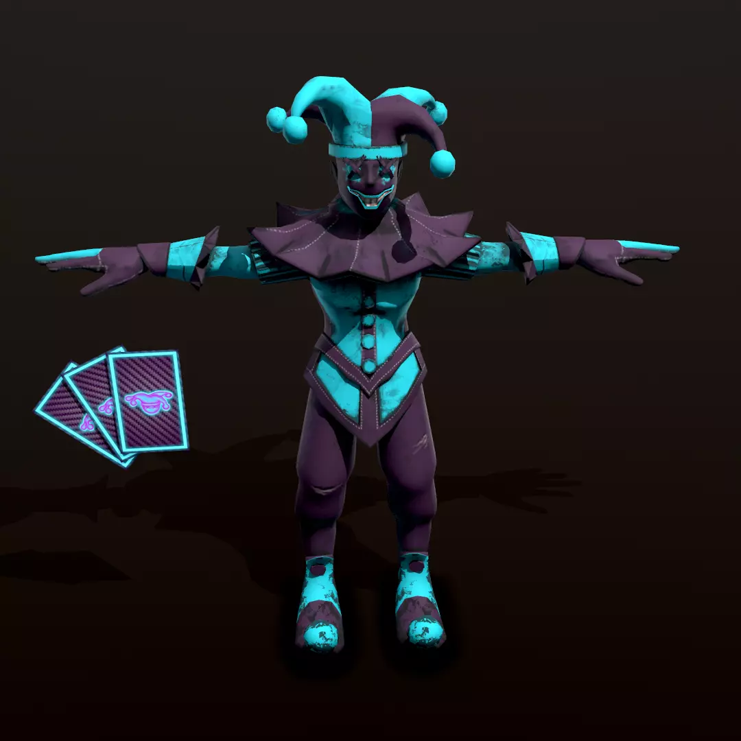 Joker Stylized Character Low-poly 3D model_0