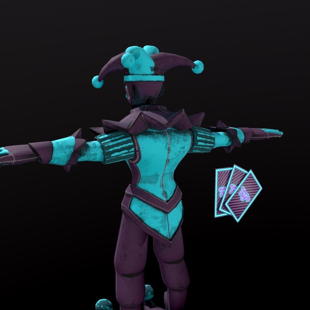 Joker Stylized Character Low-poly 3D model_5