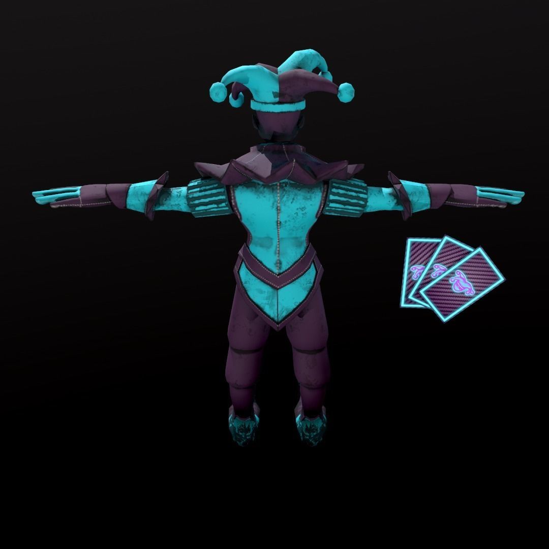 Joker Stylized Character Low-poly 3D model_2