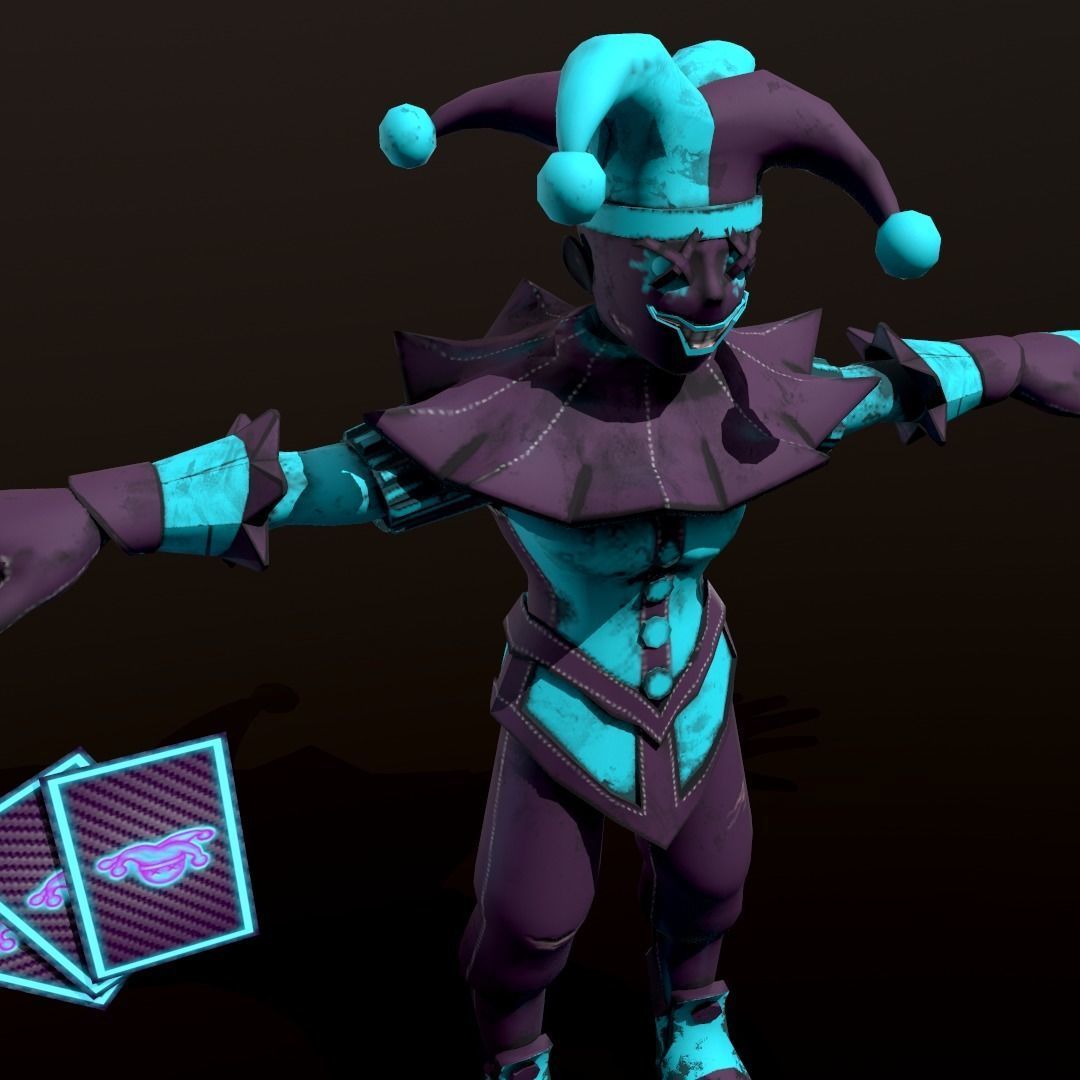 Joker Stylized Character Low-poly 3D model_4