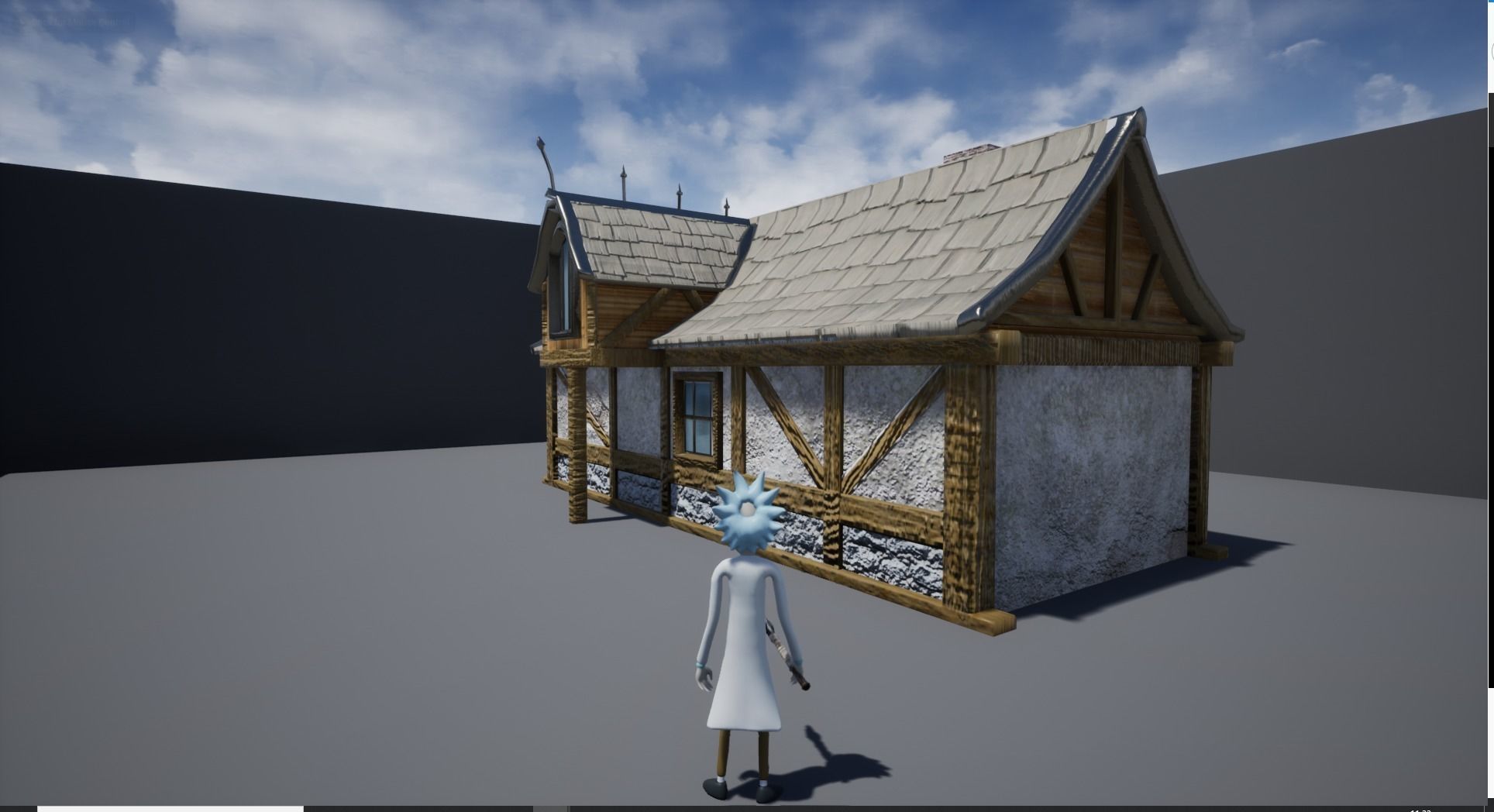 Medieval fantasy house Low-poly 3D model_4