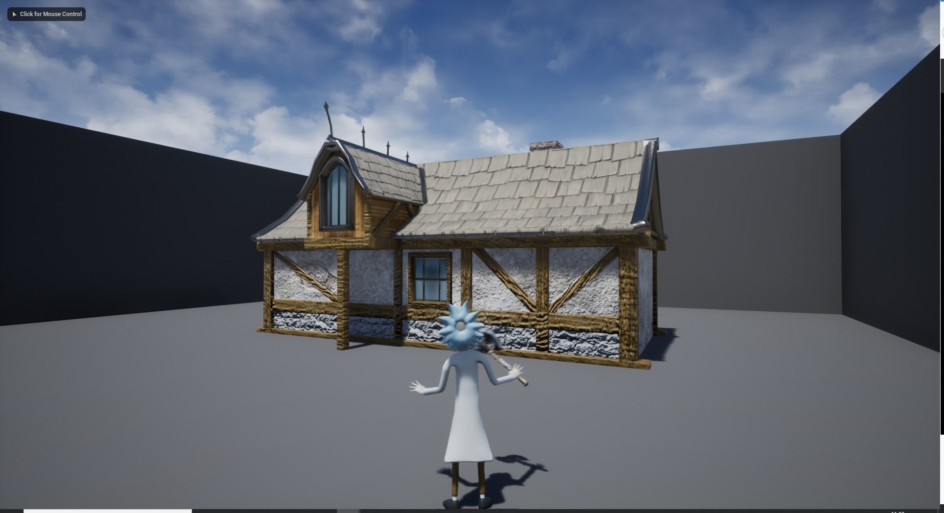Medieval fantasy house Low-poly 3D model_5