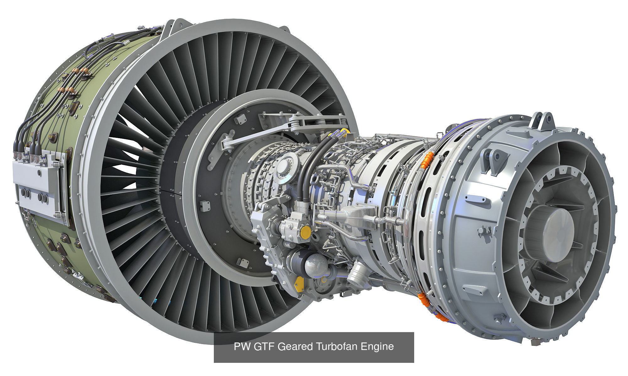Full and Cutaway Turbofan Engine 3D Model Collection_1