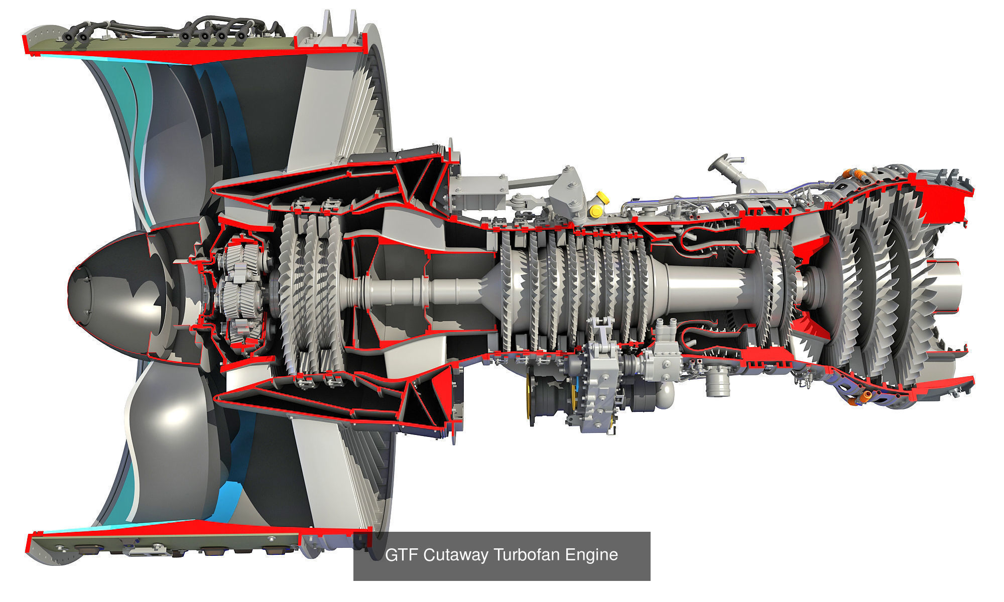 Full and Cutaway Turbofan Engine 3D Model Collection_2
