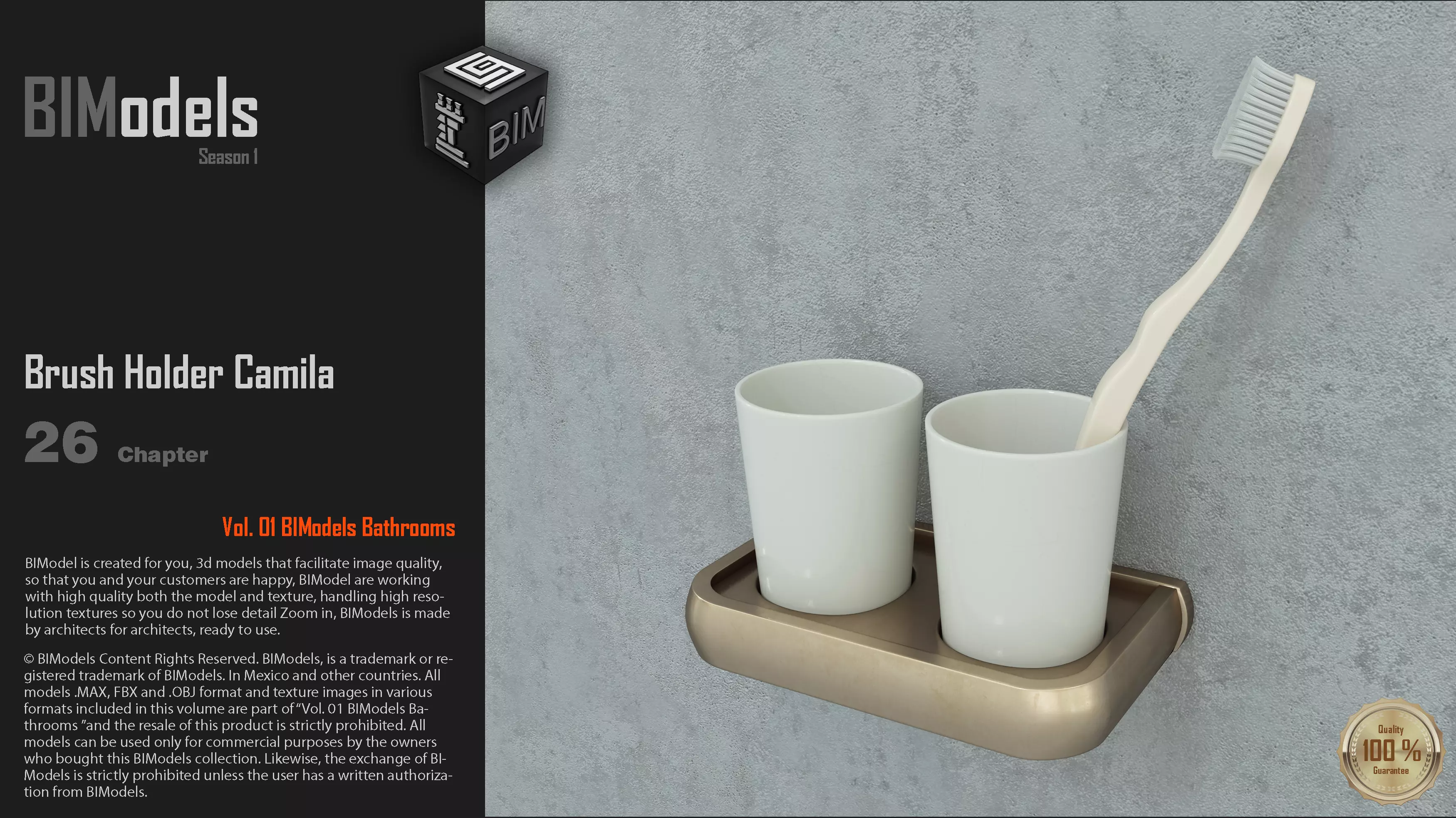 0126 Brush Holder Camila 3D model