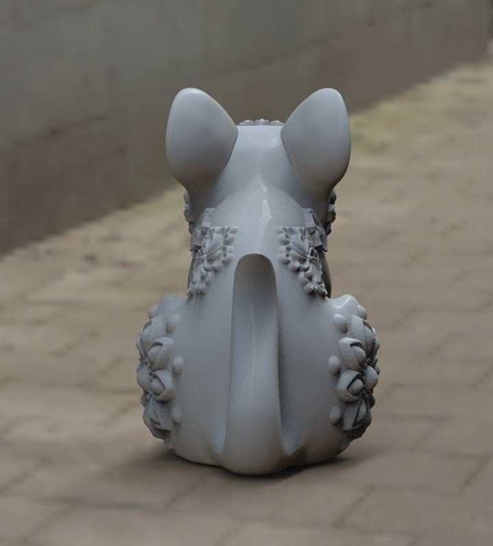 mouse cat sculpture 3D print model_49