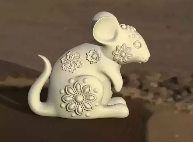 mouse cat sculpture