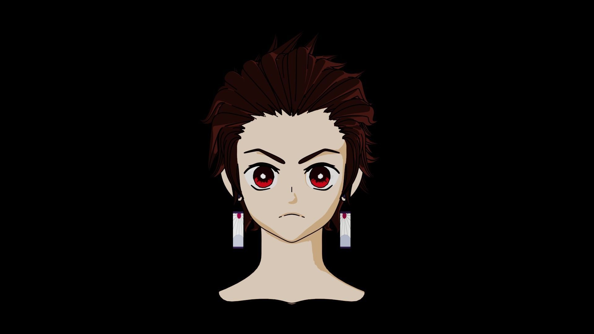 Tanjiro kamado Hairstyle 3D model_4
