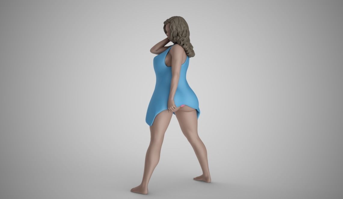 Woman at Crossroads 3D print model_10