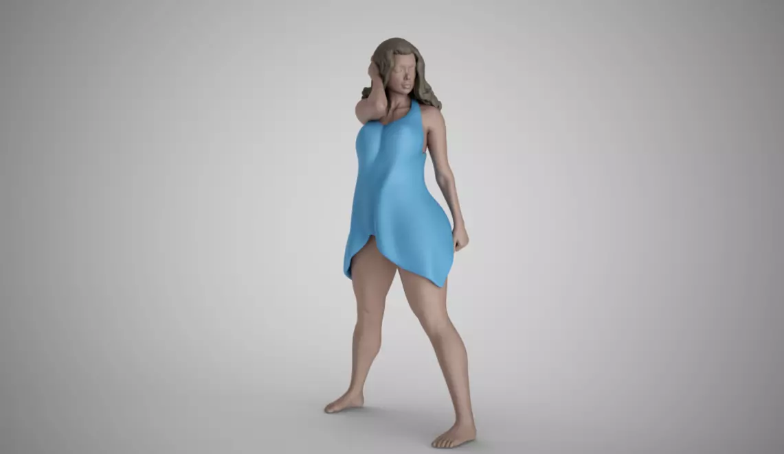 Woman at Crossroads 3D print model_1