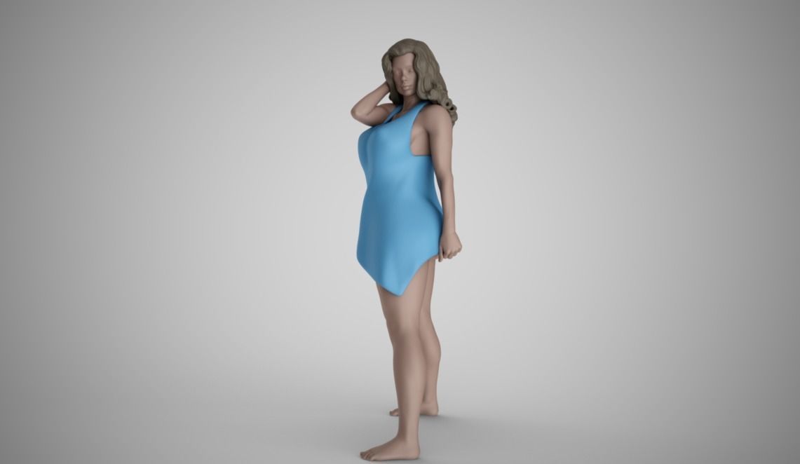 Woman at Crossroads 3D print model_11