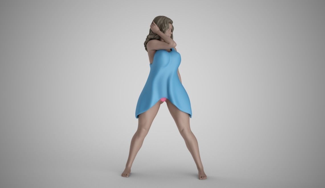 Woman at Crossroads 3D print model_5