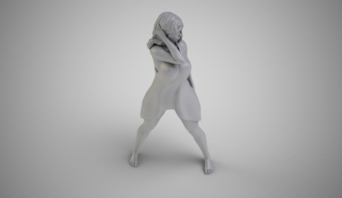 Woman at Crossroads 3D print model_4