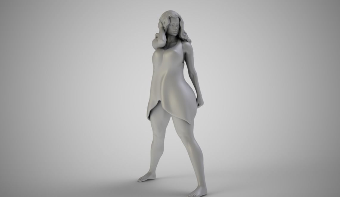 Woman at Crossroads 3D print model_2