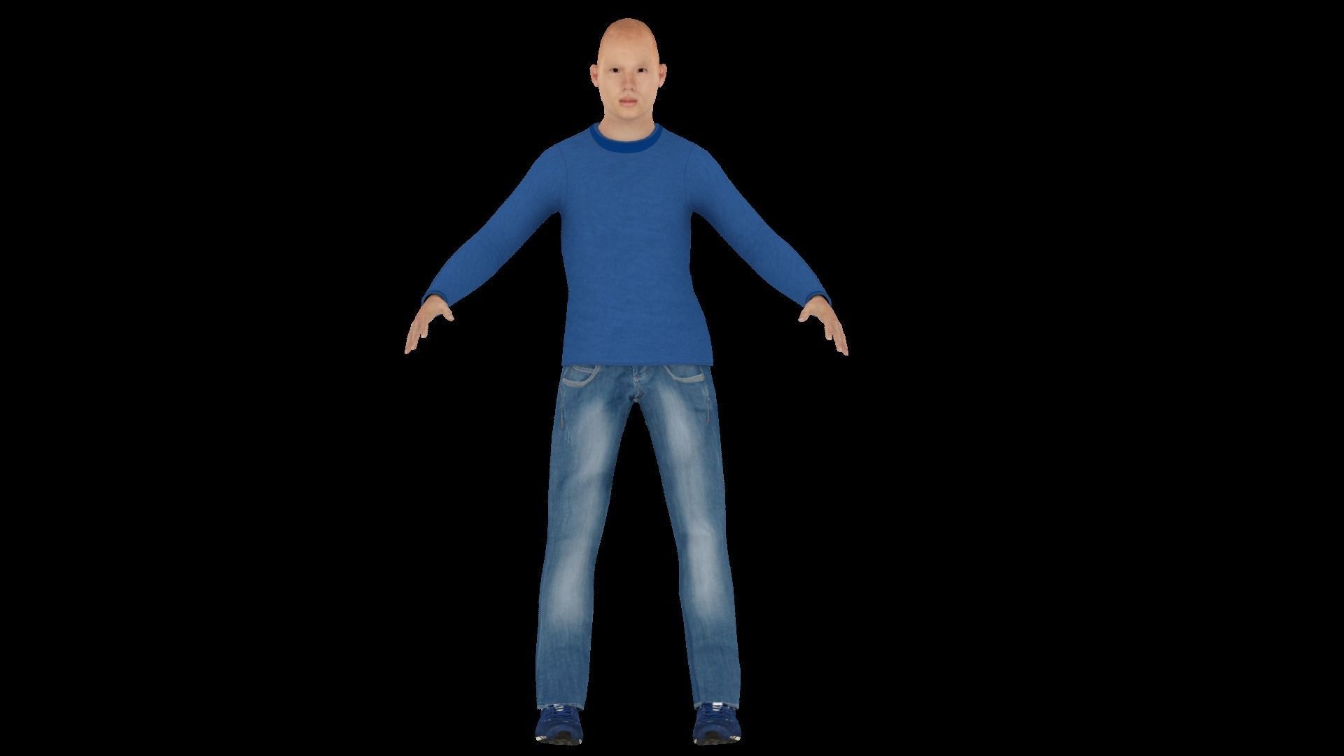 Model 8 man in shirt and jeans 3D model_2