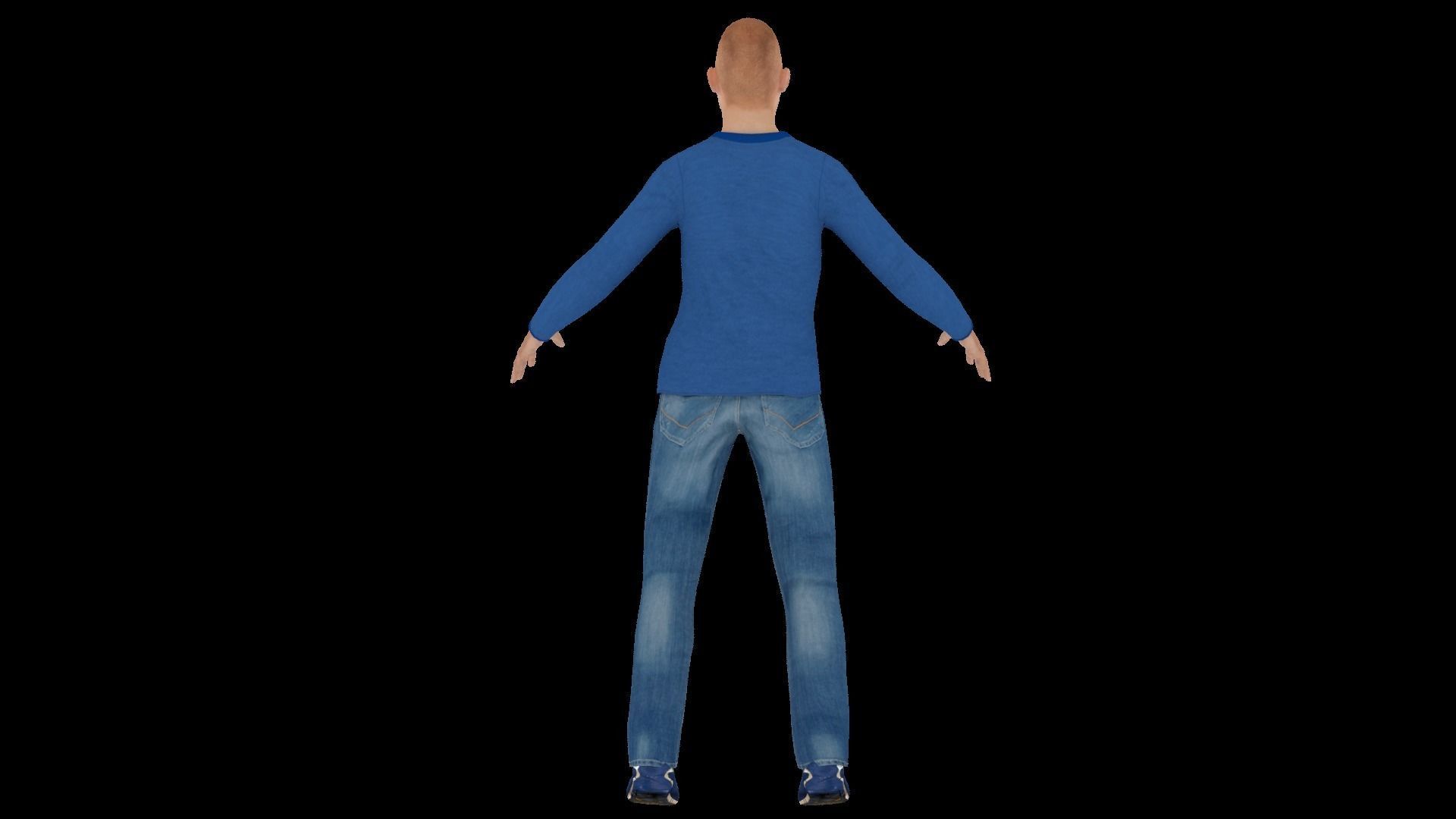 Model 8 man in shirt and jeans 3D model_4