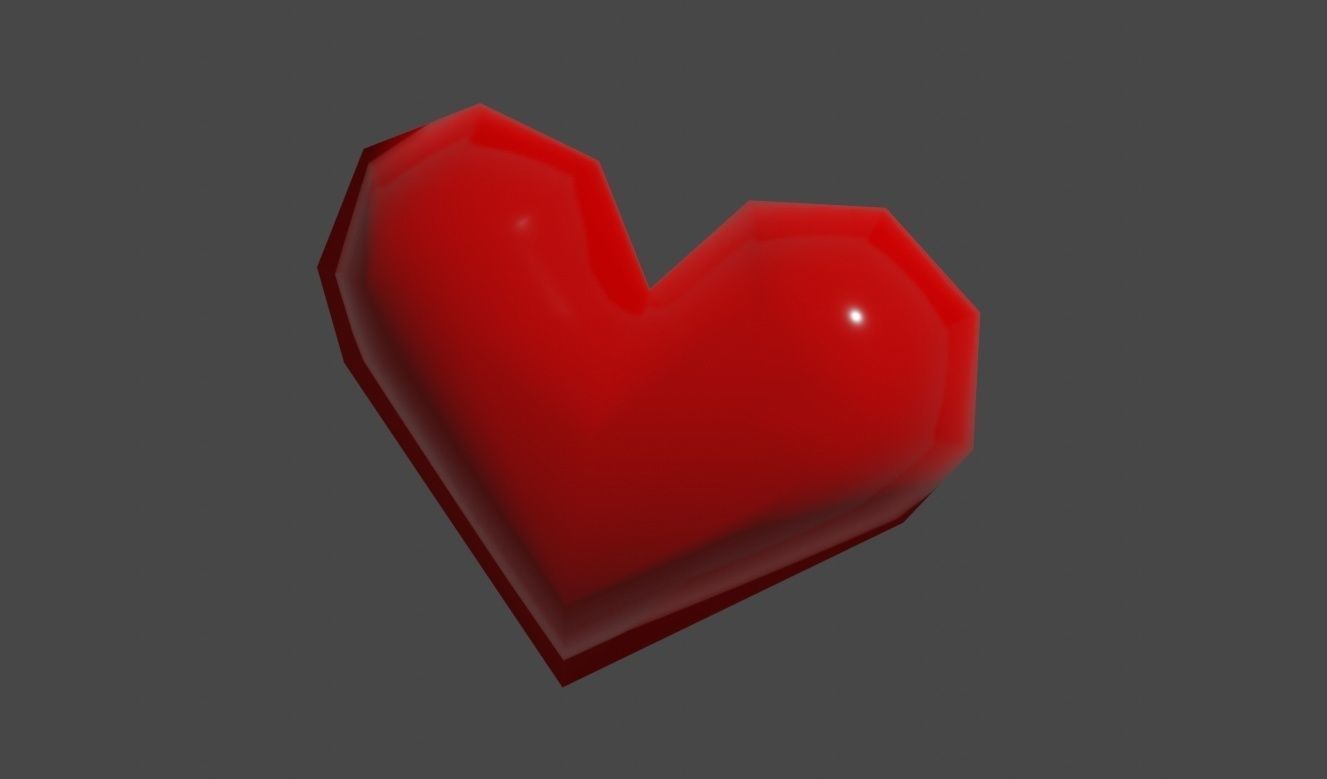 Heart Extreme Low Poly - Material - Coracao Low-poly 3D model_3