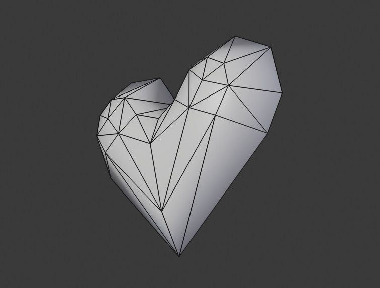 Heart Extreme Low Poly - Material - Coracao Low-poly 3D model_4